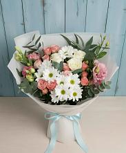 Букет цветов из:  Розы, Лизиантусы и Хризантемы в Борзе