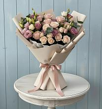 Букет цветов из:  Розы и Лизиантусы в Борзе