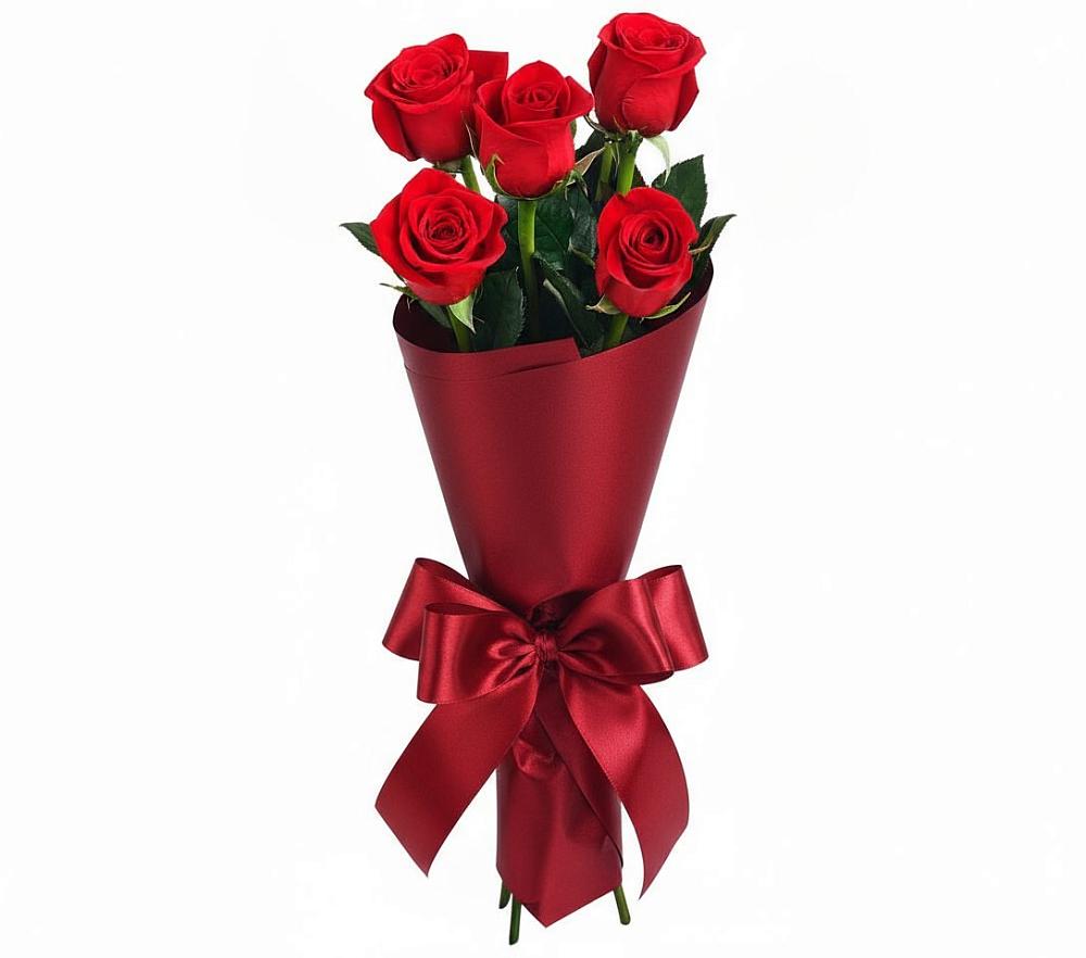 Букет 5 Красных роз Эдлесс Лав в Борзе