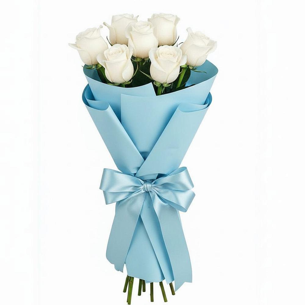 Букет 7 белых роз Проуд в Борзе