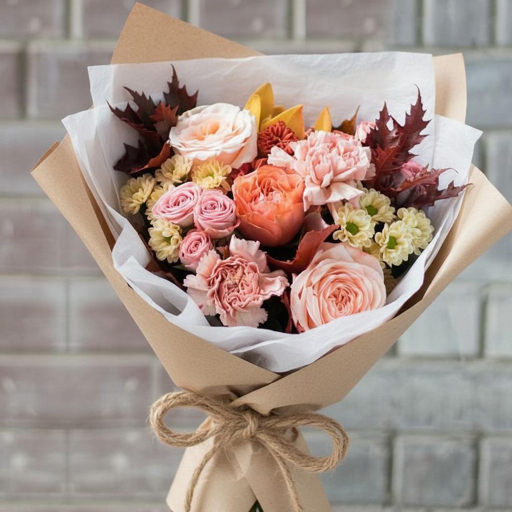 Букет цветов из: Гвоздики, Хризантемы и Розы в Борзе