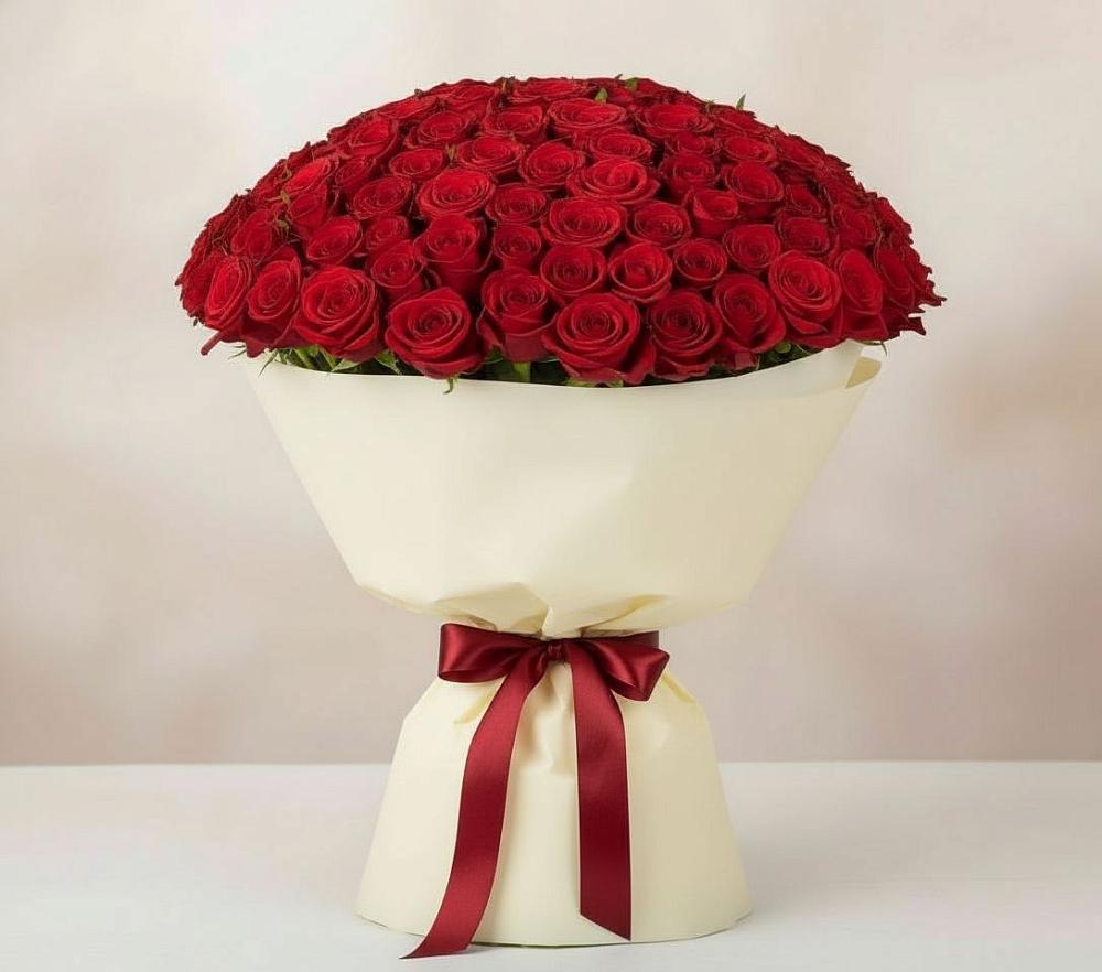 Букет 101 Красная роза Милано в Борзе