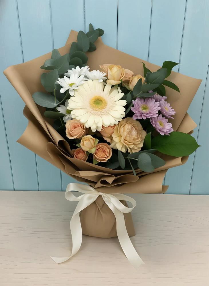 Букет цветов из: Герберы и Хризантемы в Борзе