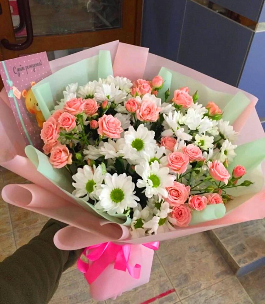 Букет цветов из: Розы и Хризантемы в Борзе