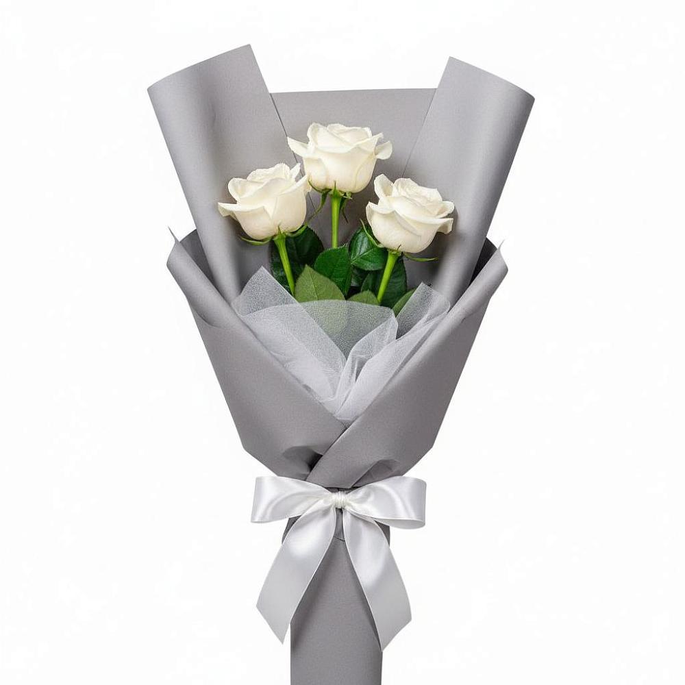 Букет 3 белые розы в Борзе