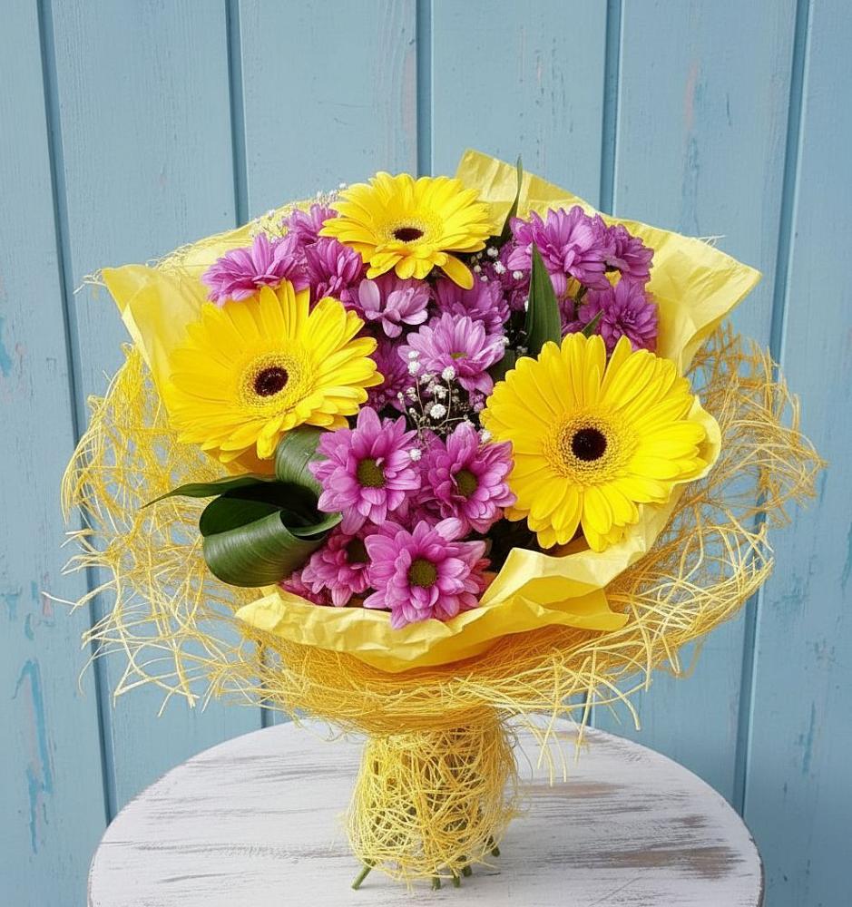 Букет цветов из: Хризантемы и Герберы в Борзе