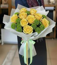 Букет цветов из:  Хризантемы и Розы #REPLACE_PRED# Борзе