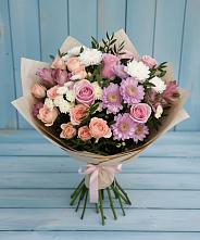 Букет цветов из:  Хризантемы, Розы и Альстромерии #REPLACE_PRED# Борзе