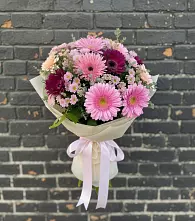 Букет цветов из:  Герберы и Хризантемы в Борзе