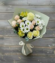 Букет цветов из:  Альстромерии, Розы и Хризантемы в Борзе