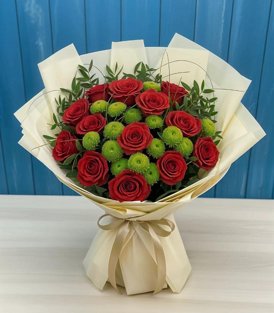 Букет цветов из: Розы и Хризантемы в Борзе