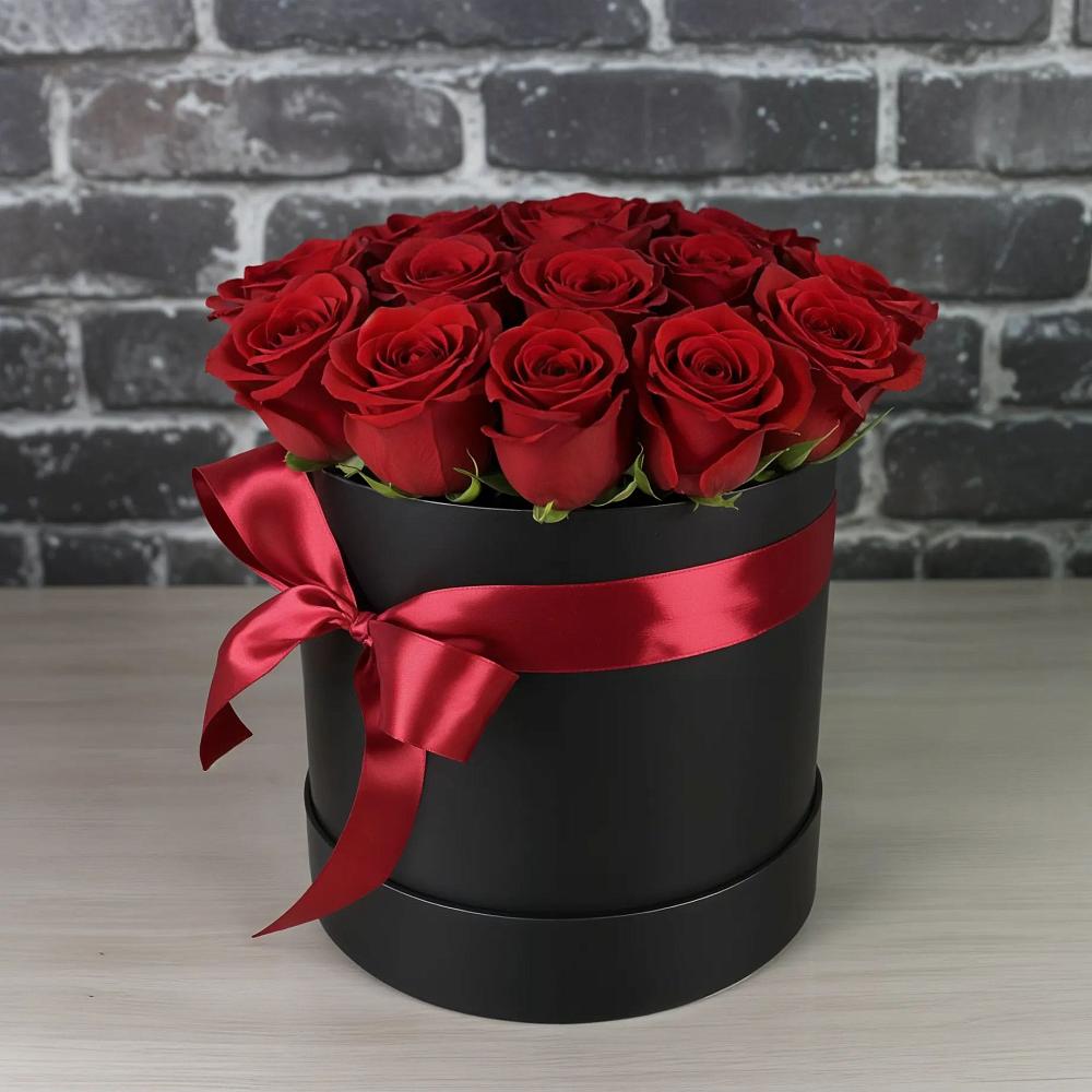 Цветочная композиция из Розы в шляпной коробке в Борзе