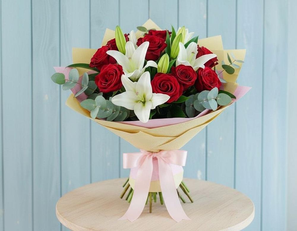 Букет цветов из: Лилии и Розы в Борзе